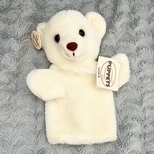 Vintage 1985 Heritage Hand Puppet – Soft White Bear by Ganz Bros Collectible
